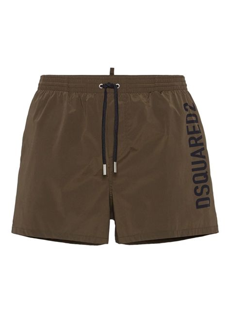 Costume Dsquared2  Swimwear uomo D7B646000307 verde militare logo laterale DSQUARED2 SWIMWEAR | Costumi | D7B646000307